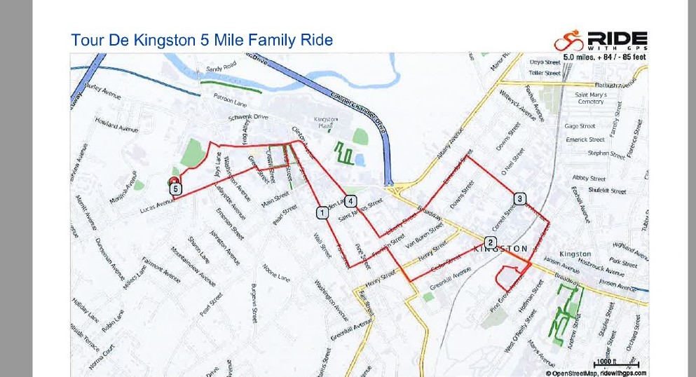 2019 Tour De Kingston Map 